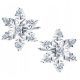  SNOWFLAKE EARRINGS 925 SILVER RHODIUM PLATED