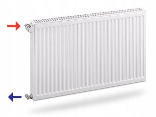  Purmo 2227 W steel panel radiator white 1400 x 550 x 102 mm - side connection