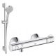 Hansgrohe Vernis Blend exposed shower set + Grohe Grohtherm 800 chrome shower mixer