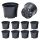  Flowerpot 11 cm x 11 x 8.5 cm, diameter 11 cm, black plastic