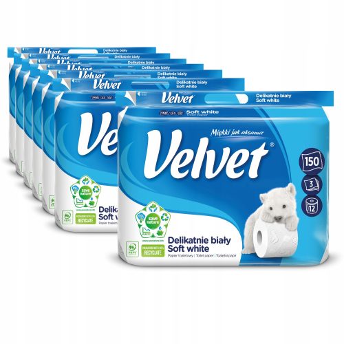 Toilet paper velvet toilet paper unscented, 84 pieces.