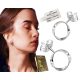  Silver World hoop earrings, silver 925