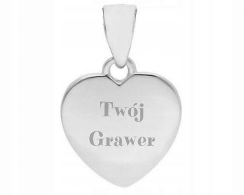  Silver pendant 925 heart smooth engraving