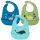  Simed silicone bibs in shades of blue, grey and silver, green, multicoloured 3 pcs.