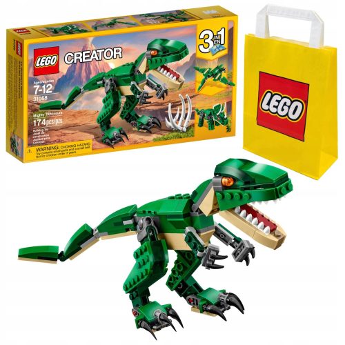  LEGO Creator 3 in 1 31058 Mighty Dinosaurs + Paper Bag LEGO 6315786 yellow 24x8x18 cm