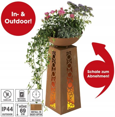  Easymaxx flowerpot 72 cm x 34 x 69 cm, metal, brown and beige tones