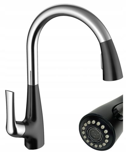 UNIT series stand kitchen faucet black, silver