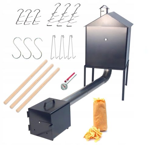  Solid Metal Smokehouse with Fish Hooks Set