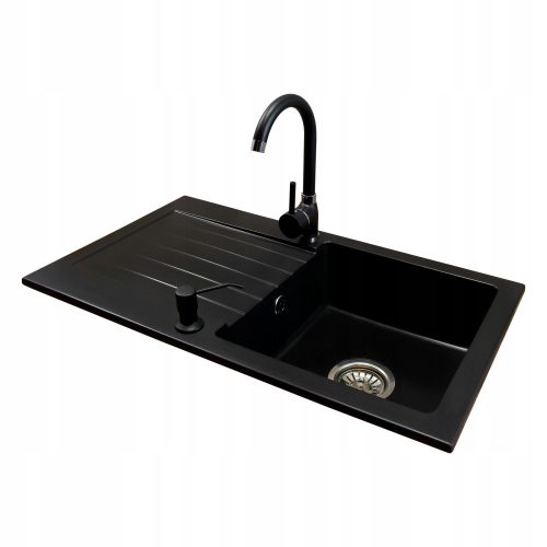 Brado LEON NEXO single bowl sink dispenser gold ECO recycling black granite