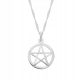  Silver necklace pentagram white pentacle star