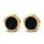  Gold plated hoop earrings with black enamel