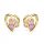  Gold-plated dog paw earrings with pink zircons