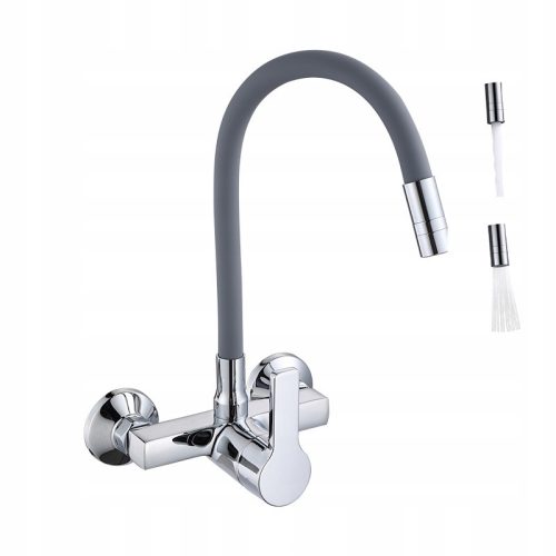 ZXC wall-mounted kitchen faucet, gray