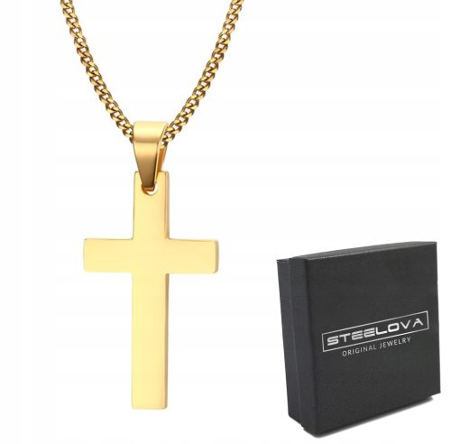  CROSS PENDANT GOLD/GOLD PLATED STEEL 316L