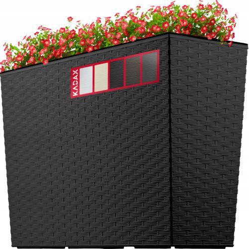 Kadax flowerpot 56 cm x 19 x 36 cm, black plastic