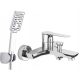 Wall-mounted single-lever bathtub mixer Valvex Dali, chrome + exposed shower set Cubic series