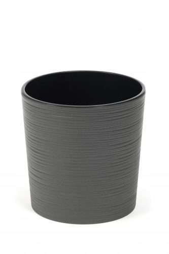  Lamela flowerpot, 25 cm x 25 x 25.5 cm, diameter 25 cm, plastic in grey and silver