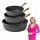 Frying pan set with 3 frying pans made of black granite by Konighoffer