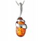  PENDANT NECKLACE silver with natural BALTIC AMBER chain GIFT