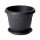  Prosperplast flowerpot 35 cm x 35 x 27 cm, diameter 35 cm, plastic, grey and silver tones + Prosperplast flowerpot, 29 cm x 29 x 3.8 cm, diameter 29 cm, plastic, grey and silver tones