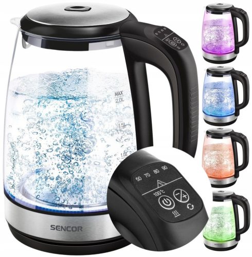  Sencor SWK 2090BK 2200 W 2 l transparent kettle