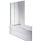 Essente three-part bathtub partition, 120 x 140 cm, transparent