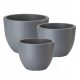  Form-Plastic flowerpot, 29.5 cm x 29.5 x 22 cm, diameter 29.5 cm, plastic shades in grey and silver