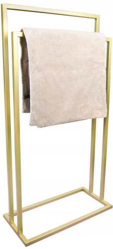 Bathroom Clothes Hanger Freestanding Framado Rail, Yellow and Gold Tones