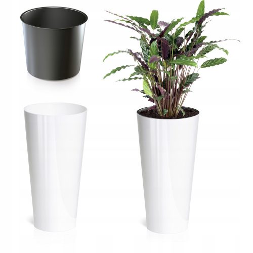 Pots and planters for outdoor and garden Prosperplast flowerpot 25 cm x 25 x 47 cm diameter 25 cm plastic white