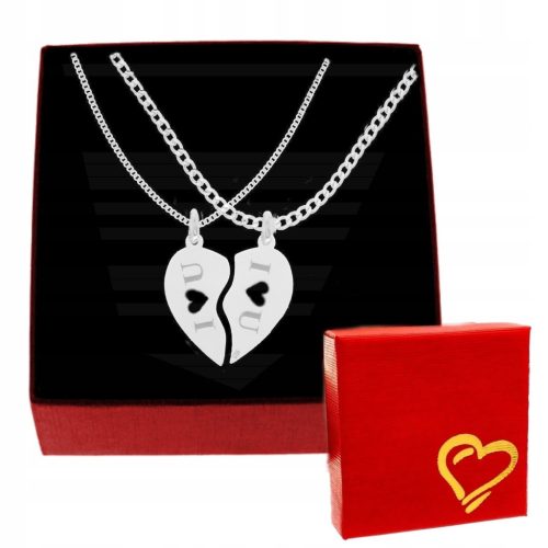  BROKEN HEART NECKLACE I LOVE YOU FOR COUPLES SILVER