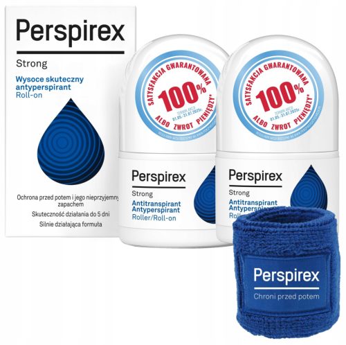 Perspirex Strong Antiperspirant Duo Pack - 20ml Each with Free Wristband