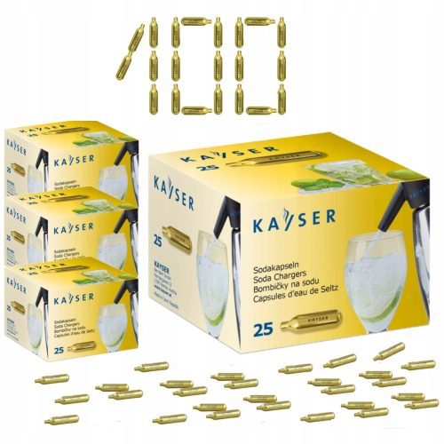 Kayser CO2 sparkling water cartridges with carbonic acid 100 pcs