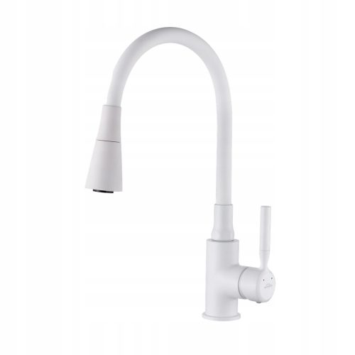 Invena Pogo floor-standing kitchen faucet white, silver
