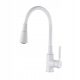 Invena Pogo floor-standing kitchen faucet white, silver