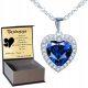  Sapphire Heart of the Ocean Silver Necklace Silver 925