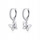  Silver Earrings ORNAMO Hanging Butterflies on a Ring White Cubic Zirconia Silver 925