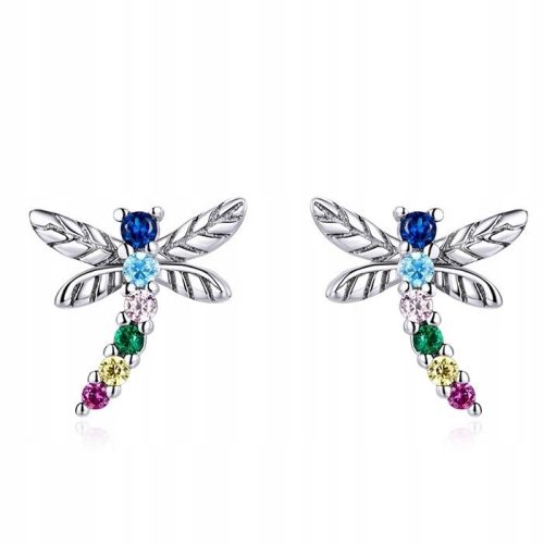  Fraise silver earrings S925 dragonfly with zircons