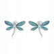  Fraise silver earrings S925 dragonflies light green