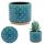  Duwen flowerpot 12 cm x 12 x 10.5 cm diameter 12 cm ceramic in shades of blue