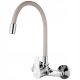  Invena VERSO wall-mounted kitchen faucet, beige, silver