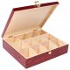 Food Container Creative Deco Burgundy Lacquer Wood Tea Box, Wood, 12 Compartments