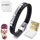  Luxmen leather bracelet black 20.5 cm