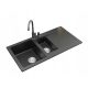 DARFOR DG005 One-and-a-half Bowl Sink, Black Granite