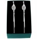  OPENWORK LEAVES LONG SILVER EARRINGS SILVER 925