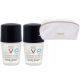 Vichy Homme Deo Roll-On Anti-Marks 48H Protection, 2-Pack with Free Toiletry Bag