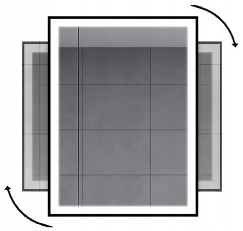 Bathroom mirror wall mirror Galakor, rectangular, metal frame, 800 x 600 mm