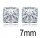 Silver earrings with cubic zirconia Silver 925 Princessa cut Square 7mm