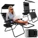 Sun loungers and garden and terrace HEVA deck chair, black metal