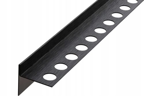 Linear drain glass mosaic sloping edge strip, matt black, 120 cm