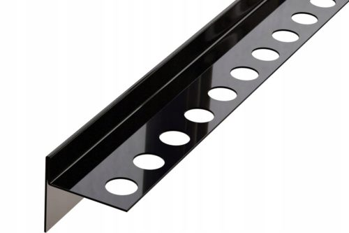 Drain glass mosaic slanted edge strip, glossy black, 120 cm